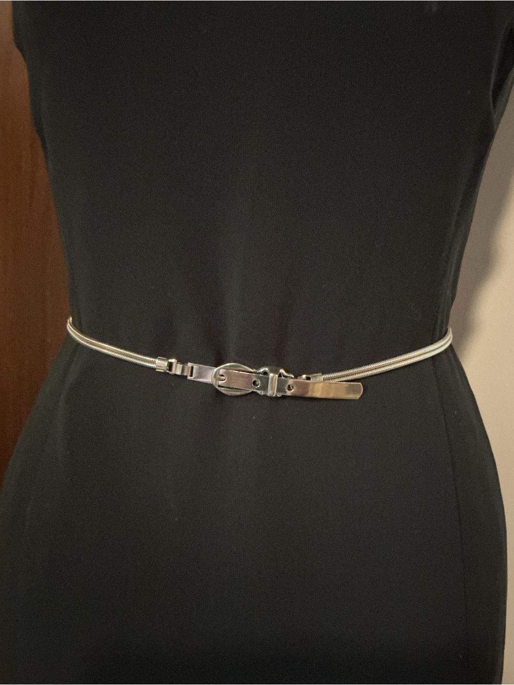 Vintage Silver Snake Chain Belt with Buckle - Picture 1 of 12